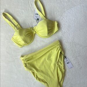 NWT Express Body Contour Vibrant Yellow Swimsuit